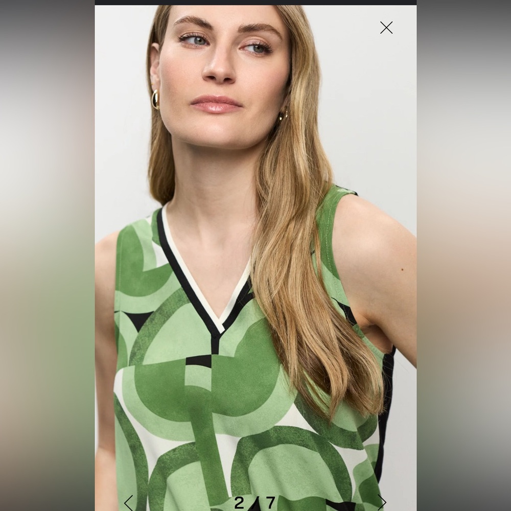 Geometric Pattern Sleeveless Blouse M - image 4